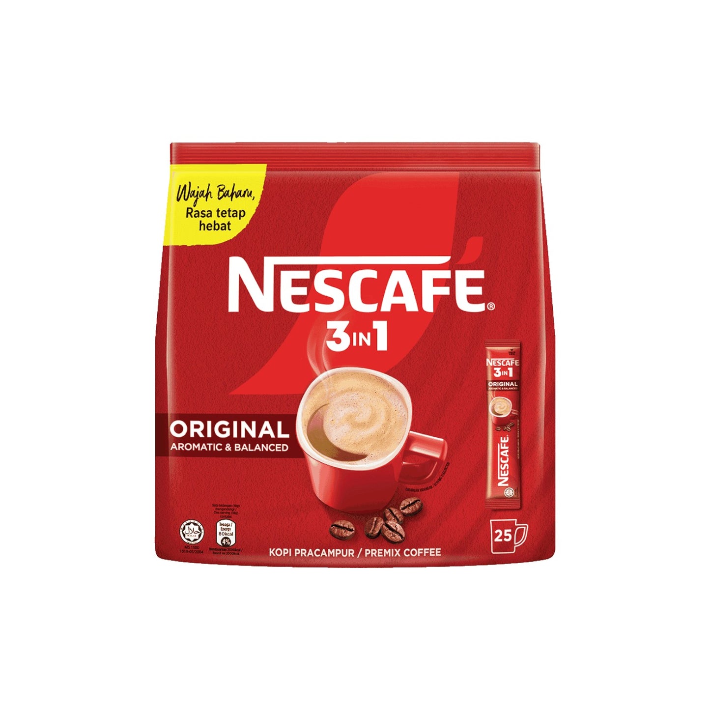 NESCAFE 3 in 1 Original Instant Coffee (Aromatic & Balanced) 25 sticks