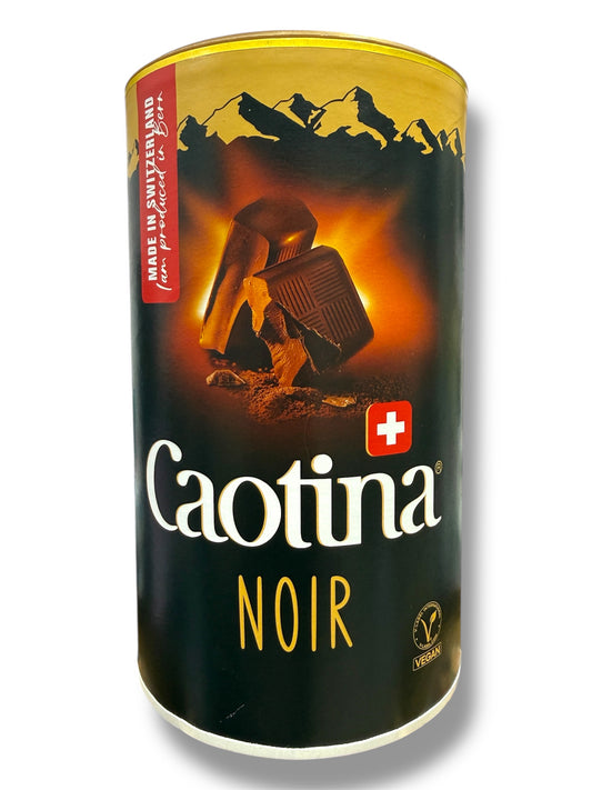 Caotina Noir Swiss Dark Chocolate Drink Powder – Rich Cocoa, Vegan, Low Sugar – 500g