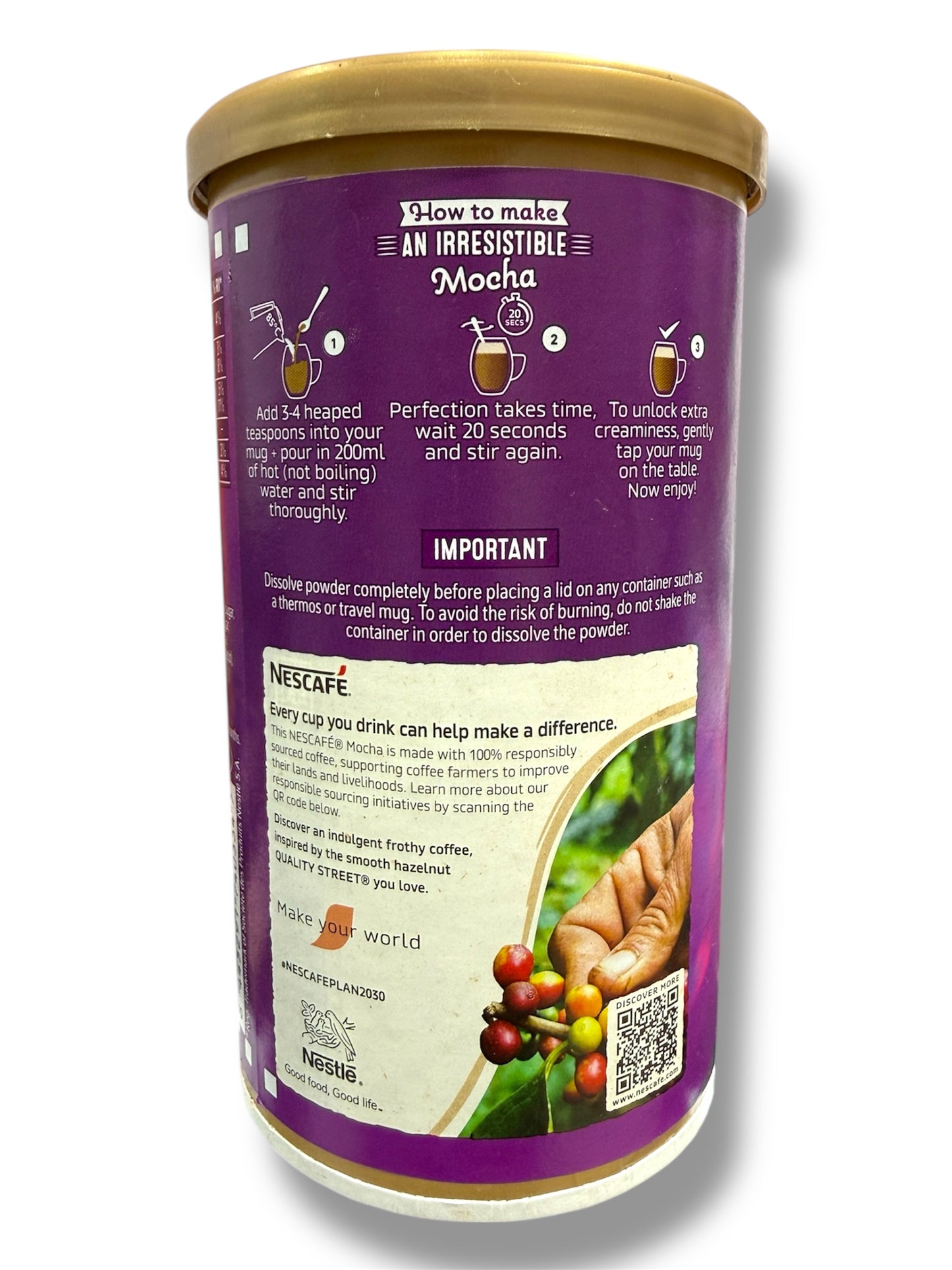 Nescafé Green Triangle Mocha Flavour Coffee – Inspired by Quality Street, Rich Chocolate & Smooth Hazelnut Blend, 260g