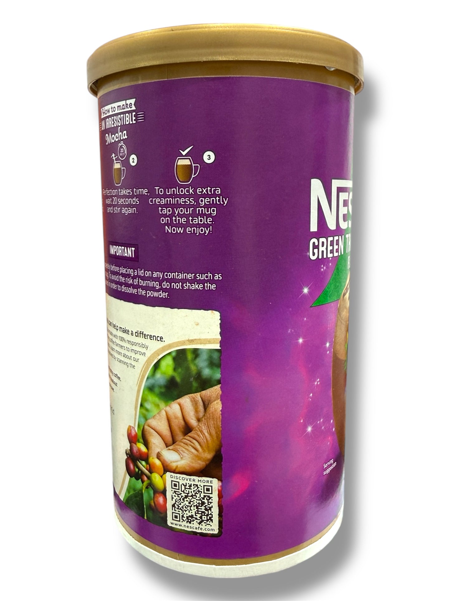 Nescafé Green Triangle Mocha Flavour Coffee – Inspired by Quality Street, Rich Chocolate & Smooth Hazelnut Blend, 260g