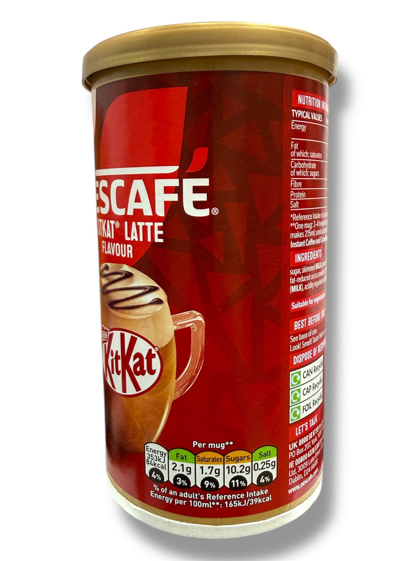 Nescafé KitKat Latte Flavour Creamy Instant Coffee Drink with Chocolate Wafer Taste | 273g