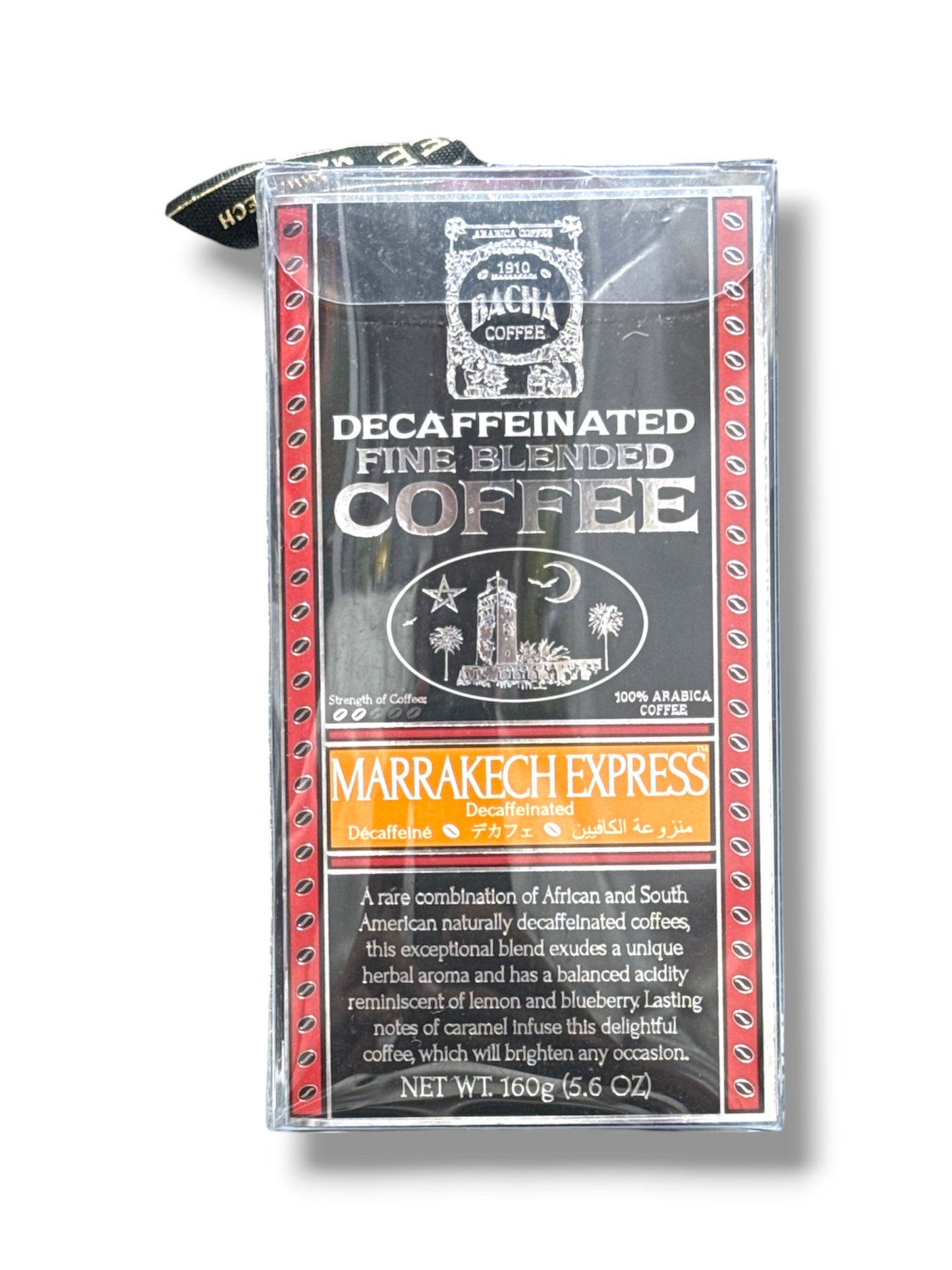 Bacha Coffee Marrakech Express Decaffeinated – Fine Blended Arabica Coffee, 160g | Luxury Decaf Coffee