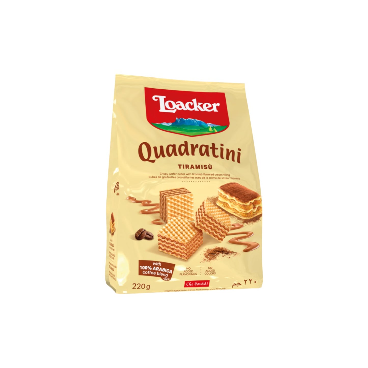 Loacker Quadratini Tiramisu Crispy Wafer 220g