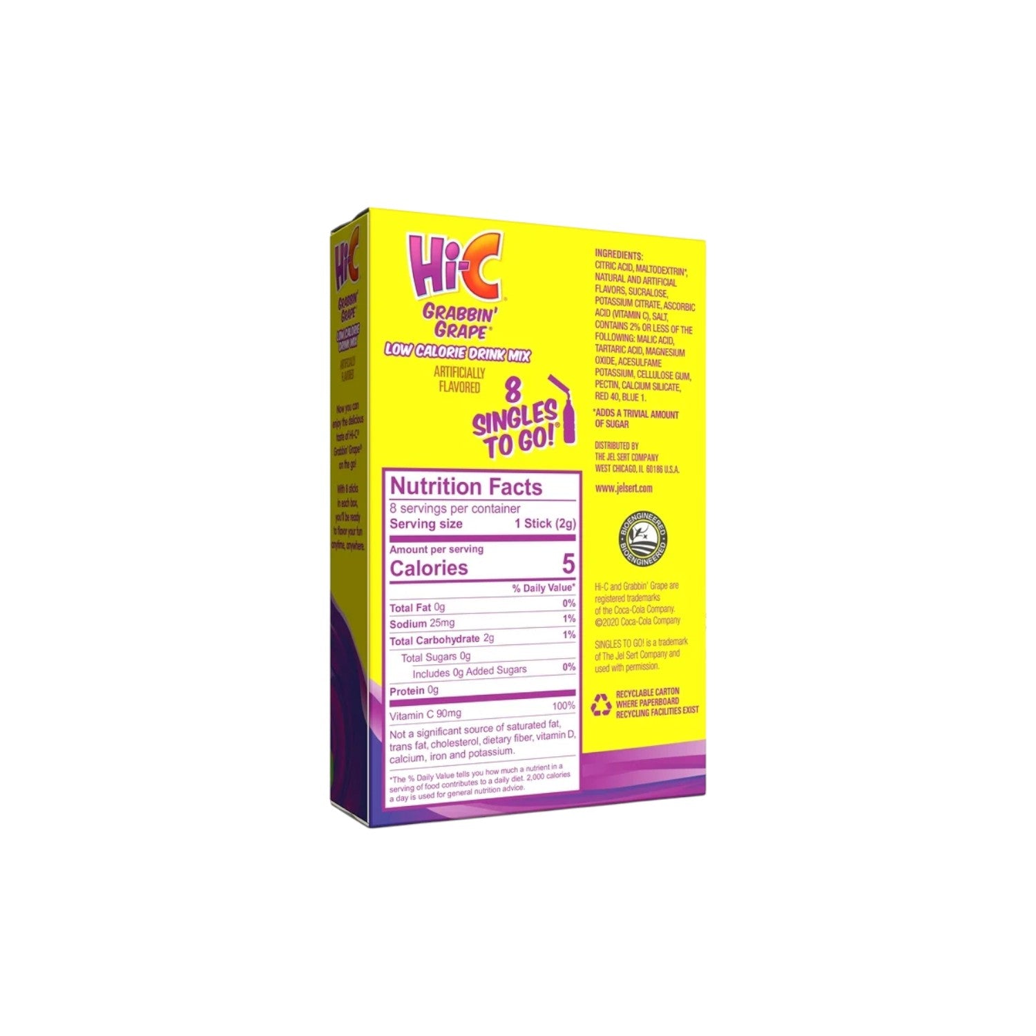 Hi C Grabbin Grape Flavored (zero sugar) Drink Mix(8 singles