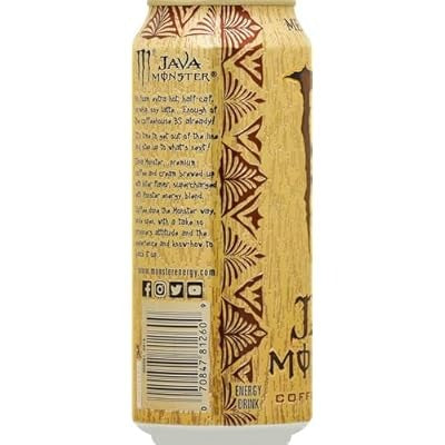Java Monster Mean Bean – Coffee + Energy Drink 15oz | Smooth Vanilla Bean Flavor with 200mg Caffeine & B-Vitamins