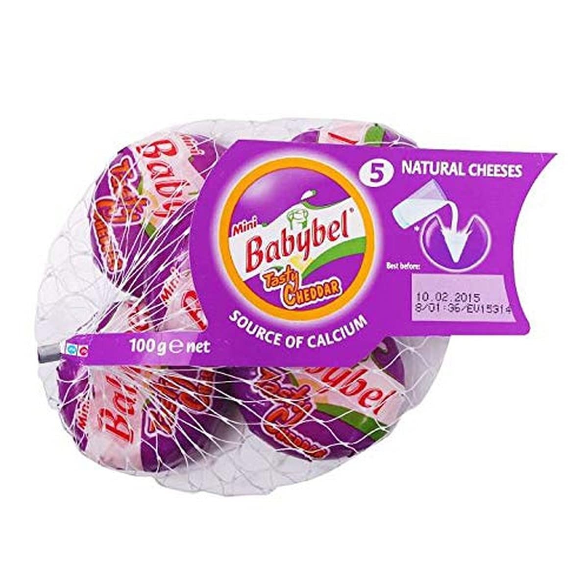 Babybel Cheddar Cheese, 5portion 100gm