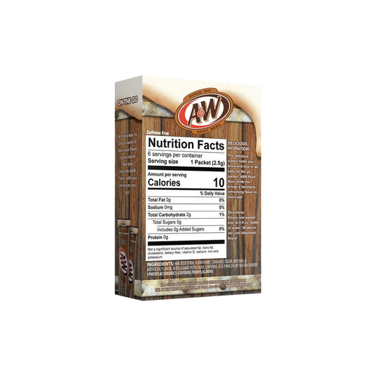 A&W Root Beer Flavored (sugar free) Drink Mix.(6 packets)